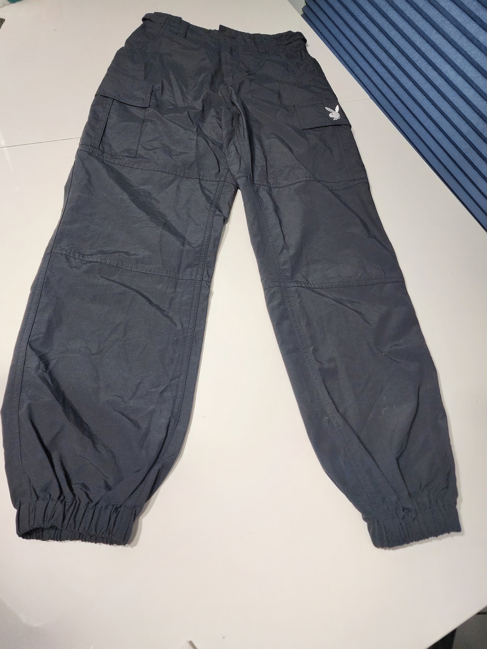 PLAYBOY Men's Charcoal Cargo Joggers with Bunny Patch Size XS